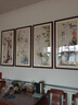 紫腾随轩梅兰竹菊挂画新中式四联壁画中国风四条屏客厅沙发背景墙画装饰画 图1 60*120cm*4红木色实木框 实拍图