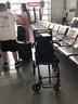 康倍星轮椅折叠轻便带拉杆老人旅行便携式手推车家用小型加固 【6】拉杆便携减震大轮款+自锁卡扣-12英寸蜂窝轮 实拍图
