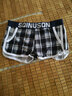 网将（WANGJIANG）男士内裤 男平角裤棉质中低腰格子短裤头男式四角短裤衩 黑色+深蓝+咖色 XL 【建议60-70Kg】 实拍图