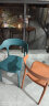 密林 牛角椅子靠背网红餐椅家用塑料懒人休闲简约加厚加强北欧办公椅 加强-新桔色 实拍图