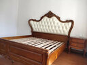 格澜帝尔（growdear）真皮床美式床欧式雕花实木双人床卧室真皮复古软包床主卧床软包床 全实木床头柜 实拍图