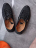 蜻蜓牌（DRAGON-FLY）凉鞋男士夏季新款套脚凉拖鞋透气鞋软底皮凉鞋休闲防滑耐磨沙滩鞋 黑色 41 实拍图