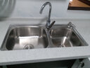 水贞不锈钢水槽双槽加厚拉丝洗菜盆厨房洗碗池洗菜池双盆水池套餐台下 加厚款双槽81*43家庭款 实拍图