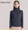 Carey Kay【反季清仓】保暖内衣女薄款上衣百搭显瘦内搭中高领打底衫女上衣 墨蓝（G009高领中厚款） 均码 实拍图