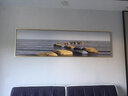 轩棠树 卧室装饰画现代简约床头画壁画北欧风格客厅沙发背景墙挂画酒店宾馆房间床头石来运转有框画 石来运转A款 150*40cm（1.8米床常用尺寸）油画布材质 实拍图