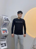Calvin Klein Jeans秋季男士休闲圆领简约字母印花舒适打底长袖T恤J319918 BEH-太空黑 S  （建议110-130斤） 实拍图