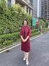 欧巴顿十一喜婆婆婚宴装平时可穿结婚妈妈礼服高贵旗袍春秋两件套连衣裙 2316红色 常规 【上衣+裙子】套装 2XL 建议100-115斤左右 实拍图