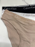 Calvin Klein内衣女士三条装ck本命年提花棉质微弹比基尼三角内裤女QP2349O FIY-太空黑/杏仁色/月光白 3条 M 尺码偏大，建议拍小一码 实拍图