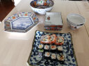美浓烧（Mino Yaki） 美浓烧 日本进口盘子陶瓷餐盘寿司盘古伊万里高颜值风彩瓷盘 菊伊万里(15.5*12.2*3cm) 5.9英寸 实拍图