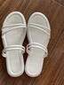 啄木鸟凉鞋女仙女风2022夏季新款外穿韩版百搭网红学生女士平底罗马凉拖 米白色升级版 37 实拍图