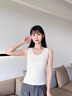 全棉时代打底衫女士背心夏季针织罗纹紧身吊带女 米白 S 实拍图