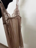 布奇琳（BUQILIN）夏季冰丝女睡衣夏天薄款吊带性感睡裙纯欲春秋家居服 豆沙 L（110-130斤） 晒单实拍图
