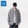 真维斯（Jeanswest）夹克男2026春夏宽松翻领落肩华夫格外套男士上衣潮灰色XL 实拍图