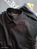 才子（TRIES）男士加绒衬衫春秋新款纯色品牌LOGO保暖长袖衬衫商务休闲衬衣男 灰色 3XL 42(180/100A) 实拍图