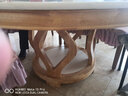 舒和居 餐桌 大理石餐桌圆形带转盘实木餐桌椅组合圆桌酒店饭店家用餐桌 榉木色+木椅 1.5米 单桌【带转盘】 实拍图