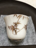 白瓷品茗杯单杯羊脂玉小茶杯陶瓷功夫茶杯套装高档描金主人杯小号 竹子描金品茗杯1只 实拍图