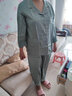 金三塔真丝睡衣女100%桑蚕丝外穿凉感养肤两件套装睡裤居家服 [凉感]19姆米黛青色 2XL 实拍图