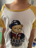 Classic Teddy童装儿童t恤男女童短袖T恤薄款半袖宝宝衣服夏装洋气上衣 棒球帽子熊同色插肩杏黄 100 实拍图