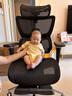 网易严选领航员5D高端人体工学椅转椅 电脑椅办公椅电竞椅老板椅午休可躺 粒子黑（5D扶手+铝合金五星脚） 有脚托 实拍图