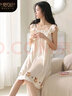 莫代尔夏季新款冰丝睡衣睡裙女无领吊带可爱仿丝性感韩版抹胸款家居服 主图款33763女款 L 165100-120斤 实拍图