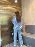 BJHG不计后果冬美式加厚仿羊羔绒棉服男潮宽松保暖毛绒情侣棉衣外套女 蓝色 M 实拍图