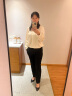 ROEYSHOUSE罗衣职业长袖缎面衬衫女秋款V领设计感高级感轻奢气质上衣04878 杏色 XL 实拍图