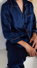 珊目尔（SMR）【重磅可外穿】真丝睡衣男女长袖两件套情侣款6A级100%桑蚕丝套装 藏青色【男款】 L 实拍图