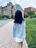 贞喜气挂脖吊带背心女夏季外穿温柔韩系气质褶皱无袖露肩上衣蓝色衬衫 【浅蓝色】 均码 实拍图