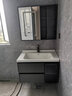 帝德利（DIDeLI）浴室柜陶瓷一体盆卫生间洗漱池洗手洗脸盆柜卫浴组合柜简约风实木 黑框玻璃智能镜柜-陶瓷一体盆 80cm 实拍图