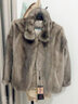哲奴（zoenuu）水貂皮大衣女整貂皮外套短款皮草小母貂2023新款时尚小方领韩版 灰色 M 95-110斤 实拍图
