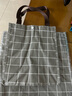 沃之沃帆布袋大容量折叠便携购物袋子学生拎书袋韩版手提袋无纺布袋包 灰色格子 纵向中号 实拍图