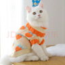 华元宠具（hoopet）猫咪衣服防掉毛幼猫小猫宠物德文猫猫冬季毛衣秋冬无毛猫保暖外套 笑脸两脚装（粉） M：胸围35-40cm（建议约5-7斤） 实拍图