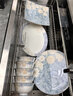 以辰碗盘餐具整套家用景德镇骨瓷餐具套装轻奢碗盘乔迁餐具整套碗碟 圆形豪华配富贵煲 56头 实拍图