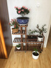 华观家居（Home Giving Furniture）可移动手推花架实木多层落地式花盆架子木质盆景阳台客厅室内多肉 经典款碳色中号带轮 实拍图
