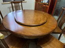 歆菲逸 实木餐桌家用圆形转盘餐桌椅组合吃饭桌中式圆桌餐厅家具桌子 1.4米餐桌+6椅带转盘 实拍图