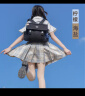 凡小如jk制服套装女夏季百褶裙日系甜美学院风a字高腰半身裙小个子全套 柠檬海盐格裙+刺绣白短衬衫+领结 S 【建议80-95斤】 实拍图