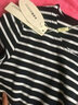 米度丽哺乳衣外出哺乳上衣春秋时尚喂奶衣服女条纹打底衫春季辣妈款 春秋款-黑底白条 L码 实拍图