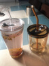 盛樱 玻璃吸管杯 牛奶杯 吸管水杯少女可爱刻度杯吸管玻璃杯子 咖啡杯 鲸鱼(配玻璃吸管)450ml1只 实拍图