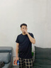 BINYUXD【高品质三件】莫代尔棉冰丝t恤男士短袖夏季纯色打底体恤衫速干T 1.白+黑+铁灰 4XL (建议160-180斤 ) 实拍图