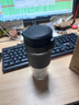 私家良品（cica） 玻璃水杯男女泡茶杯茶水分离办公室咖啡杯便携高颜值水杯子夏季 象牙黑-（直饮款+带茶隔） 460ml 实拍图