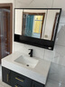 遇晨轻奢大理石浴室柜岩板一体盆洗手盆柜组合卫生间智能镜洗手洗漱台     包安装 可免费升级抽拉龙头 B90白色大理石下挂智能镜款 实拍图