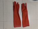 巧姨加长款一体植绒橡胶手套加绒加厚乳胶防水耐用洗碗洗衣服厨房家用 38cm加长一体绒[1双]红色 S小码 实拍图