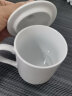 拜杰 茶杯 会议杯陶瓷盖杯水杯办公杯酒店商务喝茶开会杯子 350ml纯白 实拍图