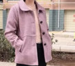 俞兆林妈妈装秋冬季外套短款洋气中年妇女毛呢子上衣新款衣服中老年女装 紫色 XL (建议105-120斤) 实拍图