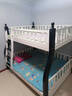 恒庭上下床儿童床实木高低床双人床双层床实木床成年上下铺女孩男孩床 蓝色直梯款总长度200CM  上铺宽140下铺宽160 实拍图