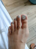 美杜 穿戴甲脚指甲美甲贴夏天满钻光疗脚指甲手工贴钻美甲片甲片 经典银钻 24片 实拍图