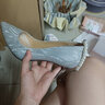 Lily Wei【念念不忘】银色高跟鞋女细跟新娘婚鞋珍珠绑带情人节情人节礼物 银色【跟高8cm】 36 实拍图