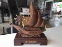 聚善缘一帆风顺帆船摆件舵手船舵客厅办公室酒柜办公桌装饰开业乔迁礼品 一帆风顺船-经典木纹色 大号45*14*50.5厘米 实拍图