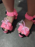 蒂米妮升级款儿童成人可调四轮双排轮滑鞋溜冰鞋滑板旱冰鞋 金属支架 粉红色 适合25-41码人群 41 实拍图