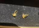 六福珠宝 囍爱系列足金小杏运黄金耳环银杏叶耳饰 计价 HXG50101 约2.42克 实拍图